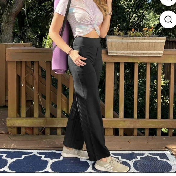 G4free Wide Leg Womens Yoga Pants Black Size Large - Picture 2 of 10